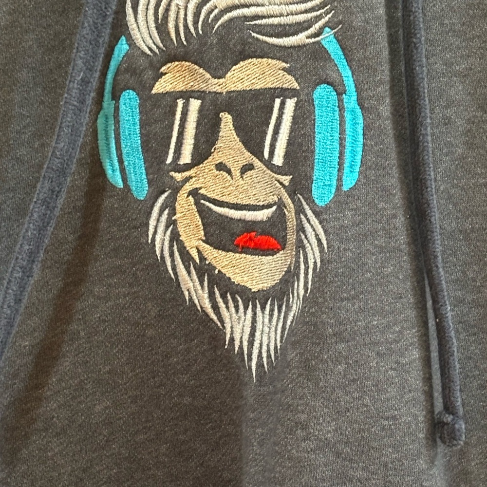 Gray Next Level Graphic Monkey With Headphones Ho… - image 2